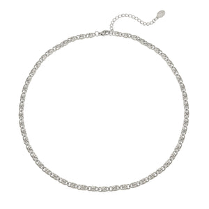 Silver Colour Stainless Steel Braided Chain Necklace
