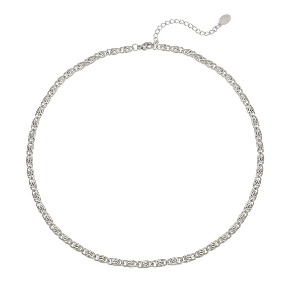 Silver Colour Stainless Steel Braided Chain Necklace
