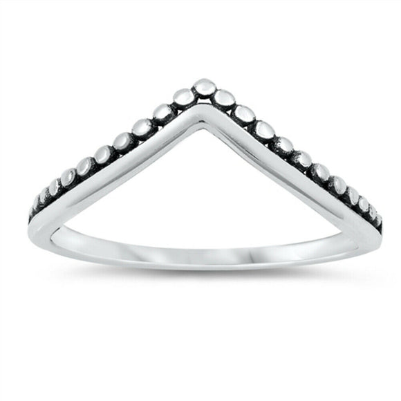 Oxidised Sterling Silver Bali Style Wishbone Ring