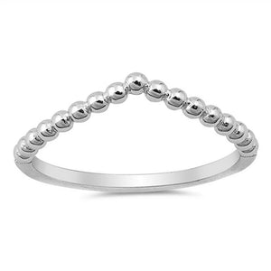 Sterling Silver Bubble Wishbone Stacker Ring