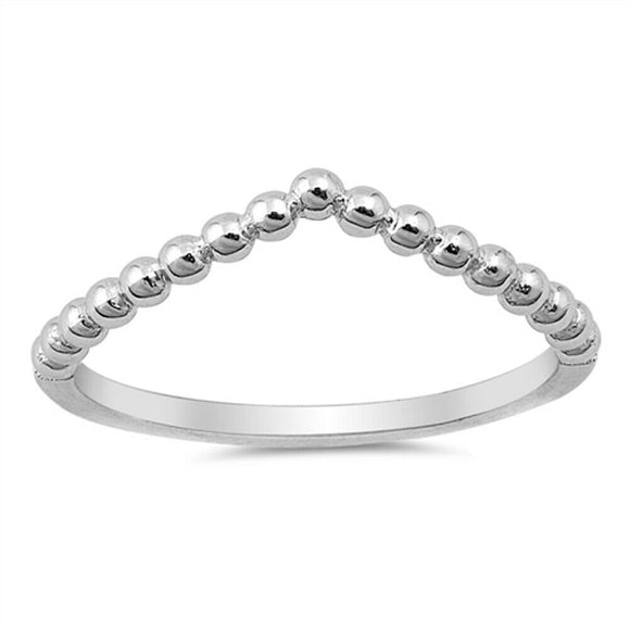 Sterling Silver Bubble Wishbone Stacker Ring