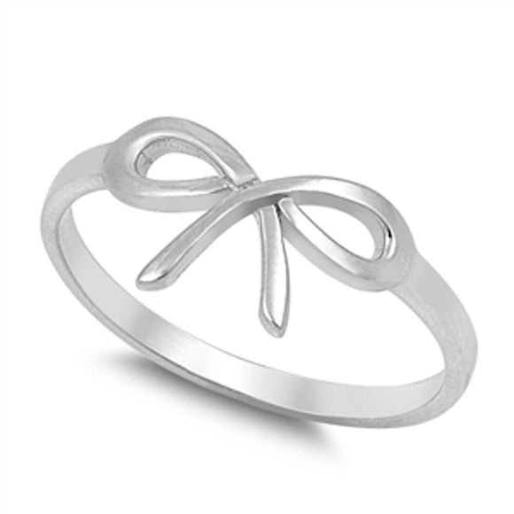Petite Sterling Silver Ribbon Bow Ring