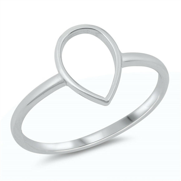 Minimal Sterling Silver Open Teardrop Ring