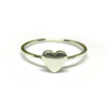 Dainty Sterling Silver Love Heart Stacking Ring