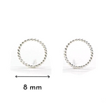 Sterling Silver Twist Circle Earrings