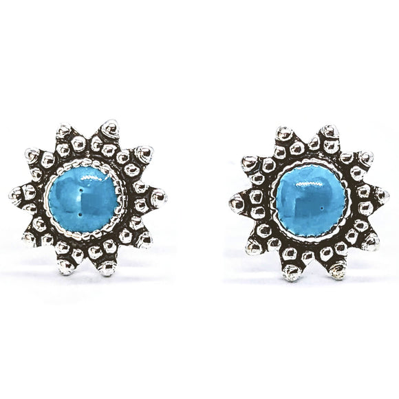 Bali Style Sterling Silver Turquoise Earrings