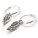 Sterling Silver Angel Wing Hoop Earrings