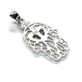 Sterling Silver and Mother of Pearl Hamsa Hand of Fatima Pendant