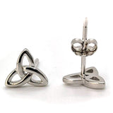 Celtic Style Sterling Silver Triquetra Stud Earrings 7 mm