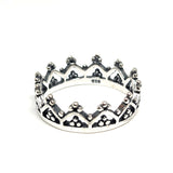 Oxidised Sterling Silver Crown Ring