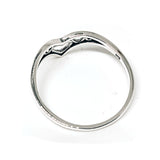 Oxidised Sterling Silver Triple Heart Wishbone Ring