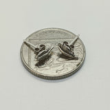 Petite Oxidised Sterling Silver Feather Stud Earrings 4 x 7 mm