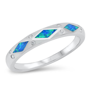 Blue Opal Inlaid Band Ring