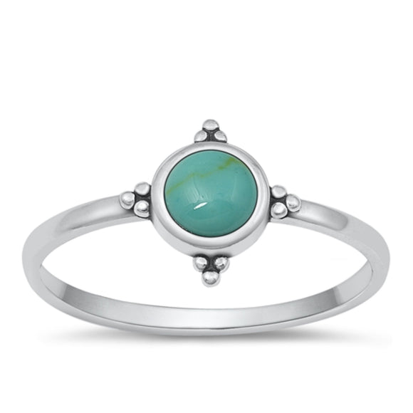 Sterling Silver & Turquoise Bali Style Stacking Ring