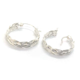 Sterling Silver Braided Hoop Earrings