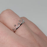 Sterling Silver Stick & Ball Band Ring