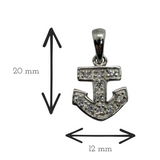 Sterling Silver Cubic Zirconia Anchor Pendant