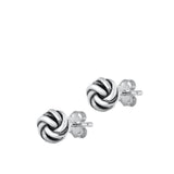 Oxidised Sterling Silver Knot Earrings