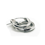 Sterling Silver Snap Post Hoop Earrings 14 mm