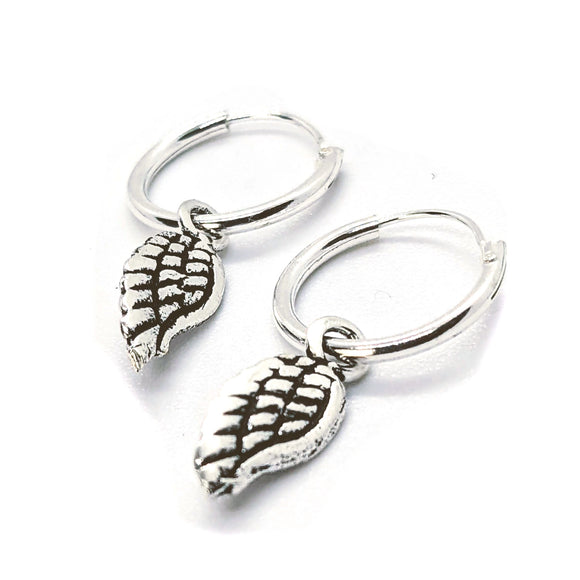 Sterling Silver Angel Wing Hoop Earrings