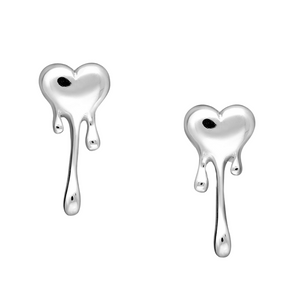 Sterling Silver Melting Heart Earrings
