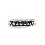 Sterling Silver Moon Phases Stacking Band Ring