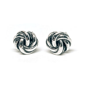 Oxidised Sterling Silver Knot Earrings