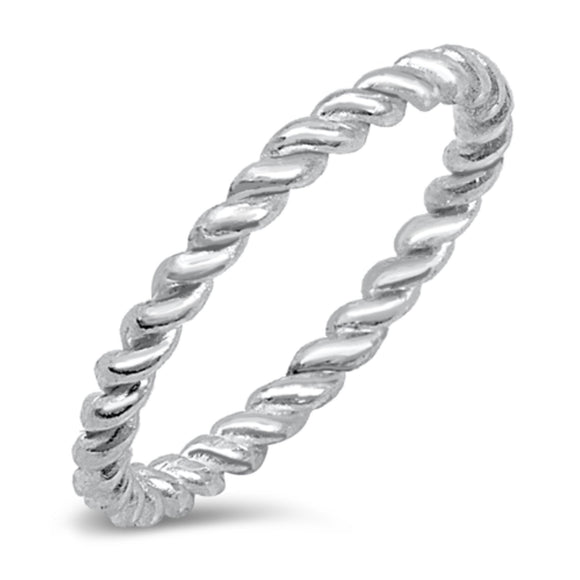 Sterling Silver Rope Style Stacker Ring