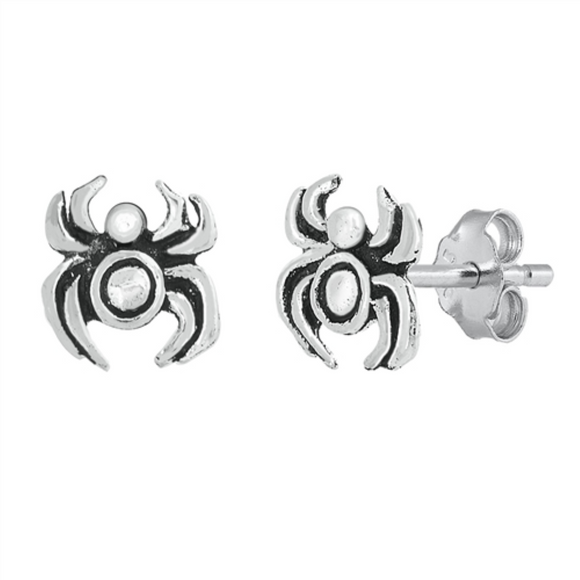 Sterling Silver Spider Earrings